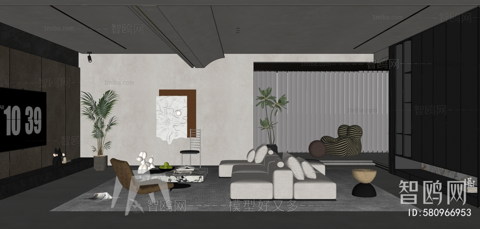 Modern Wabi-sabi Style A Living Room