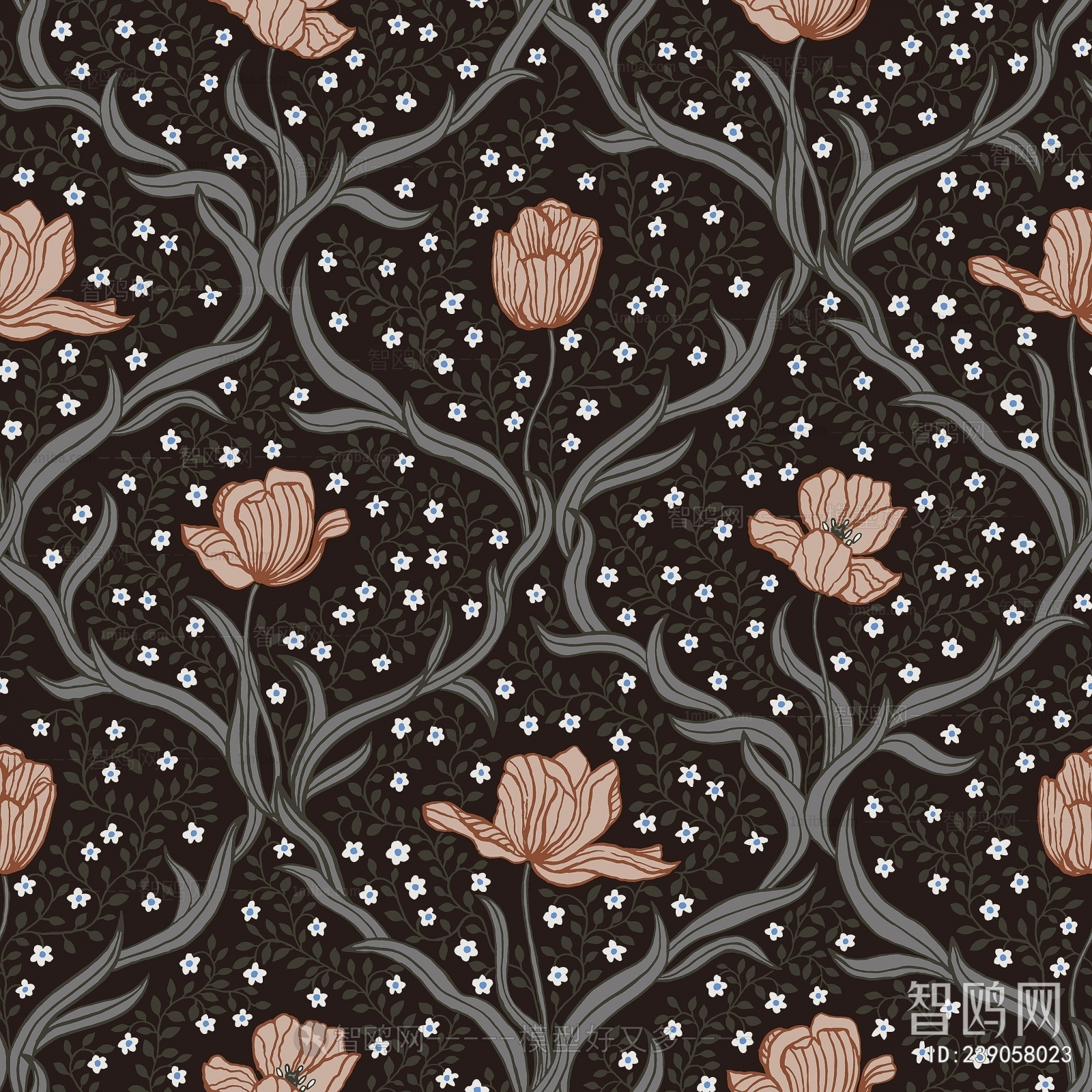 Animal And Plant Pattern Wallpaper