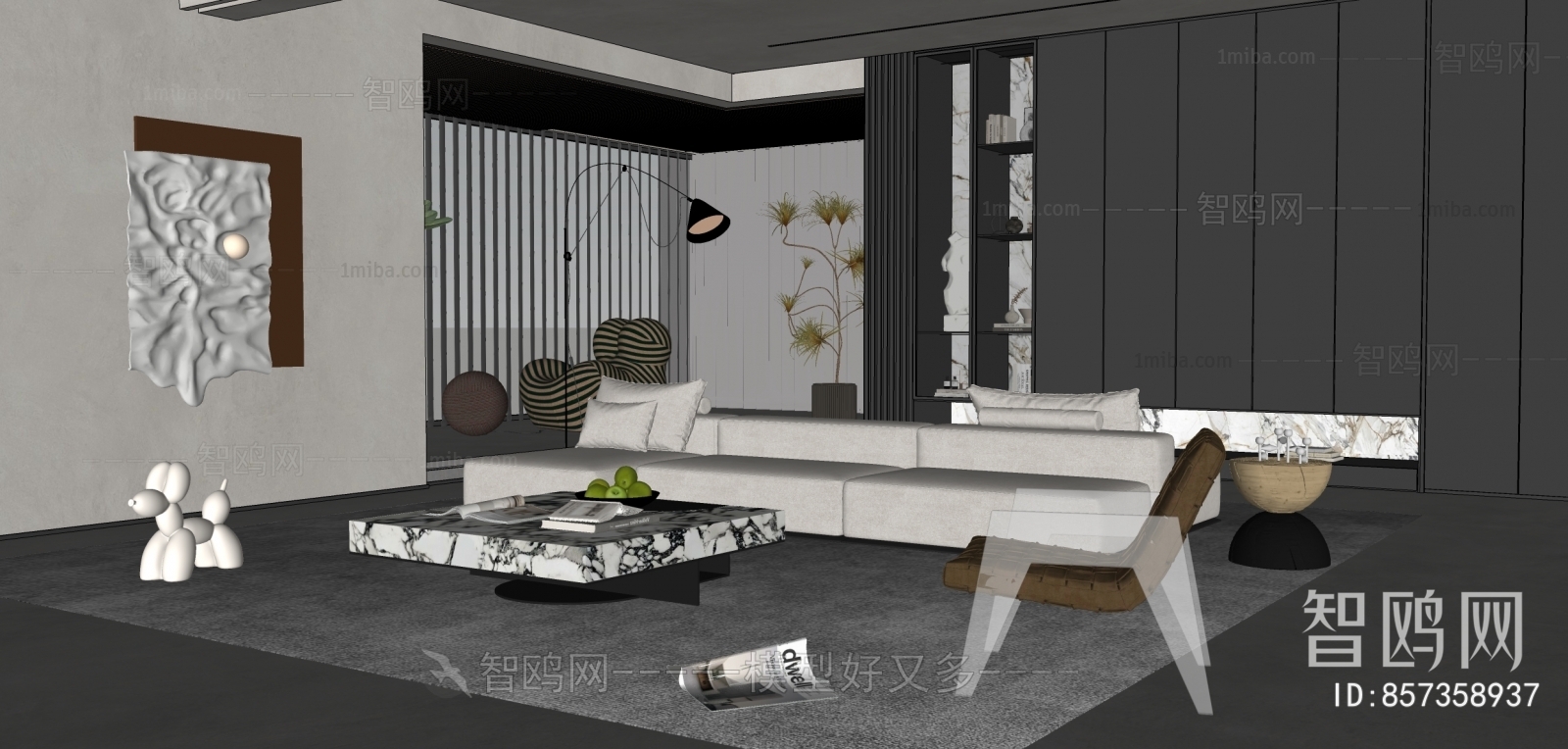 Modern Wabi-sabi Style A Living Room