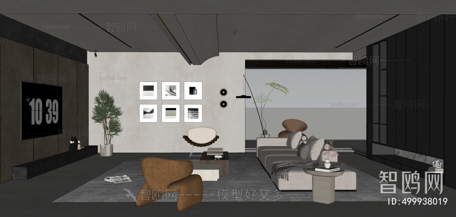 Modern Wabi-sabi Style A Living Room