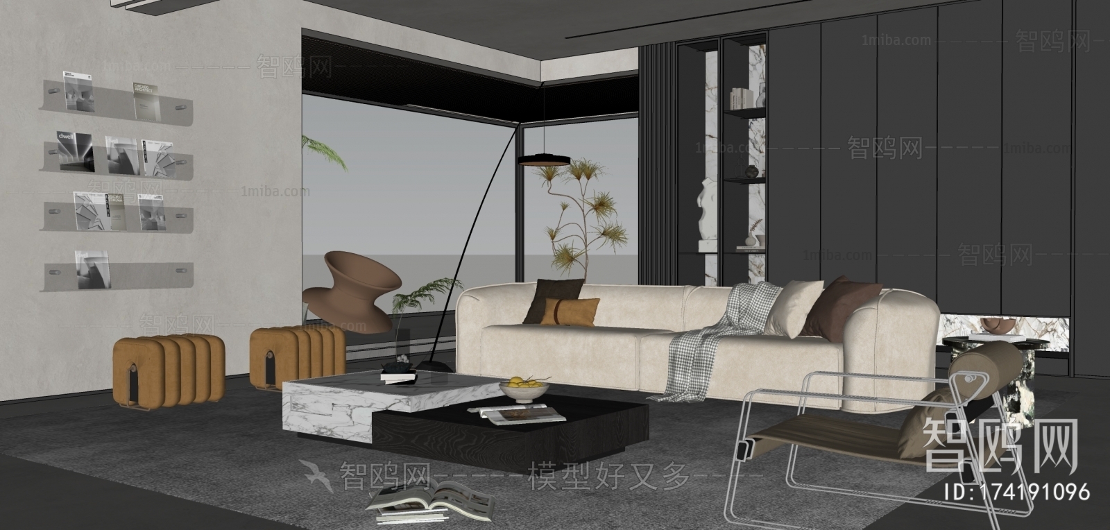 Modern Wabi-sabi Style A Living Room