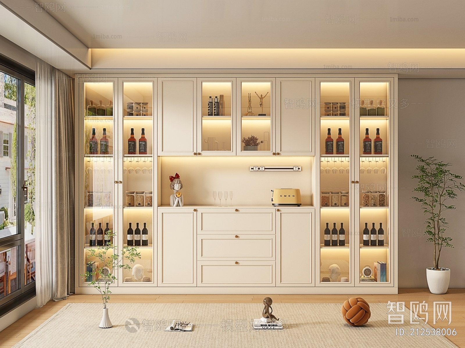 French Style Wine Cabinet