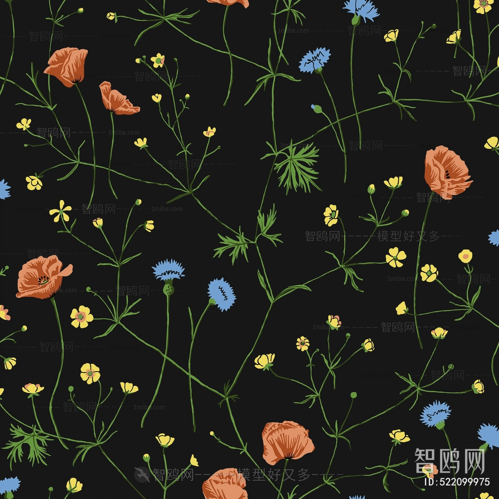 Animal And Plant Pattern Wallpaper