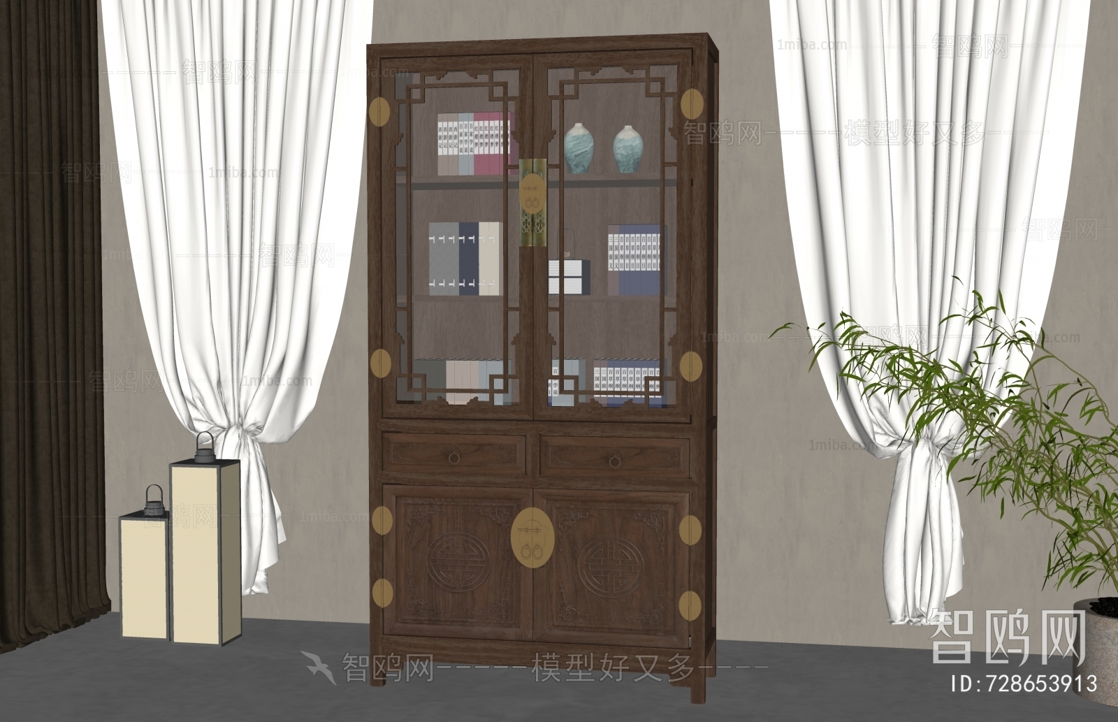 New Chinese Style Chinese Style Bookcase