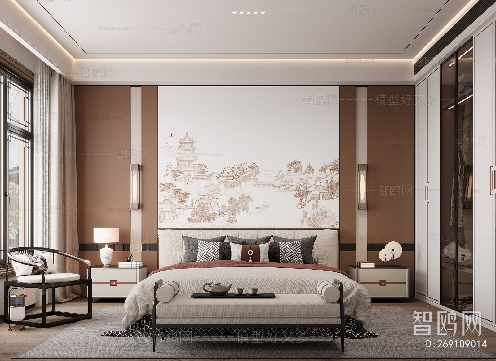 New Chinese Style Bedroom