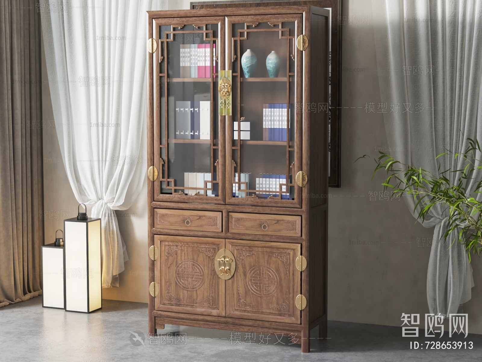 New Chinese Style Chinese Style Bookcase