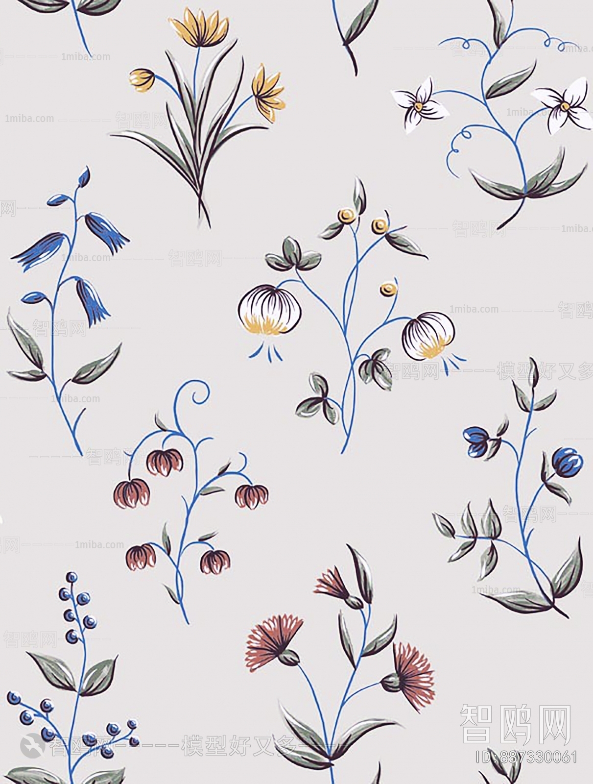 Animal And Plant Pattern Wallpaper