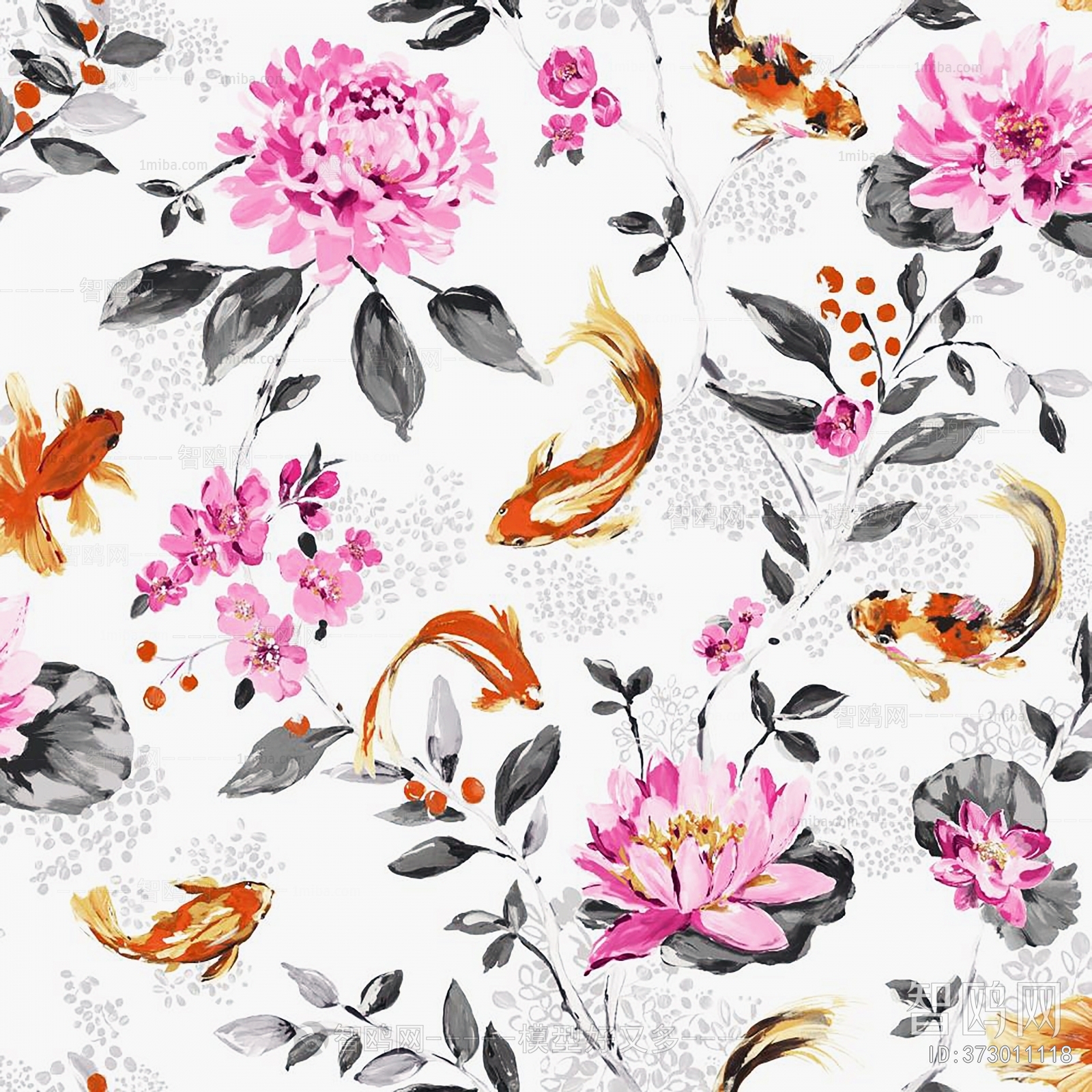 Animal And Plant Pattern Wallpaper