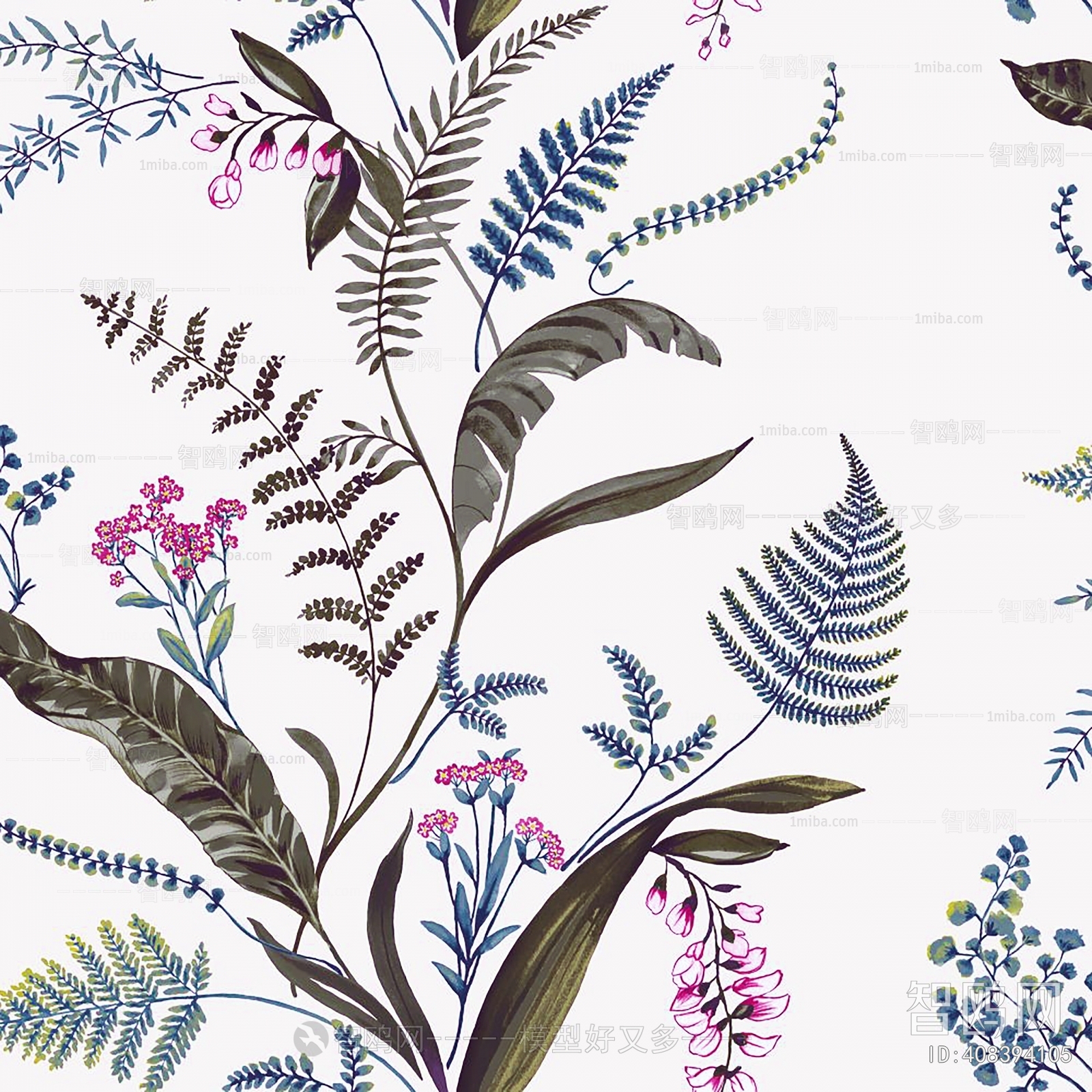 Animal And Plant Pattern Wallpaper