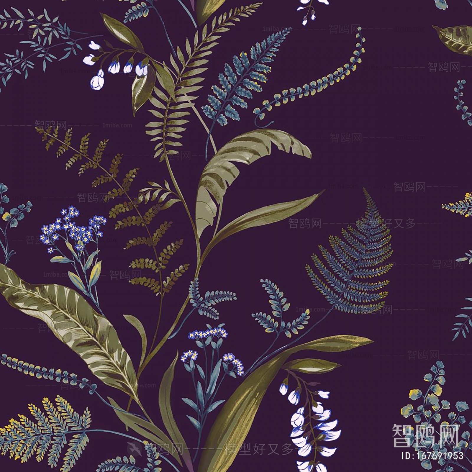 Animal And Plant Pattern Wallpaper