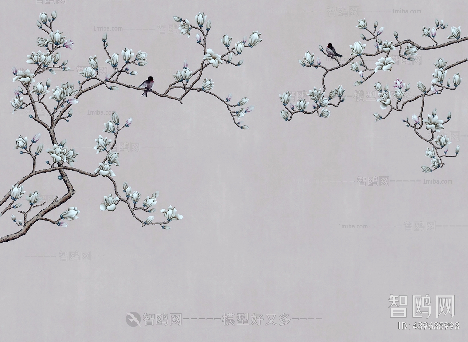 中式花鸟壁纸壁画
