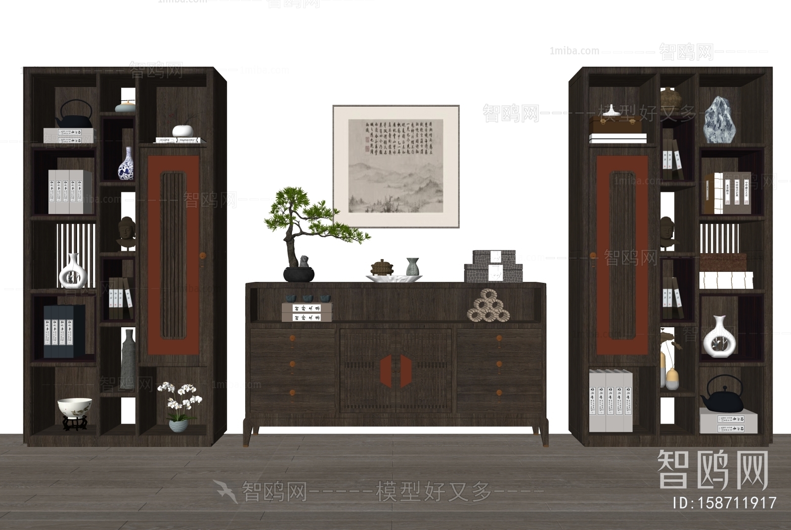 New Chinese Style Decorative Cabinet