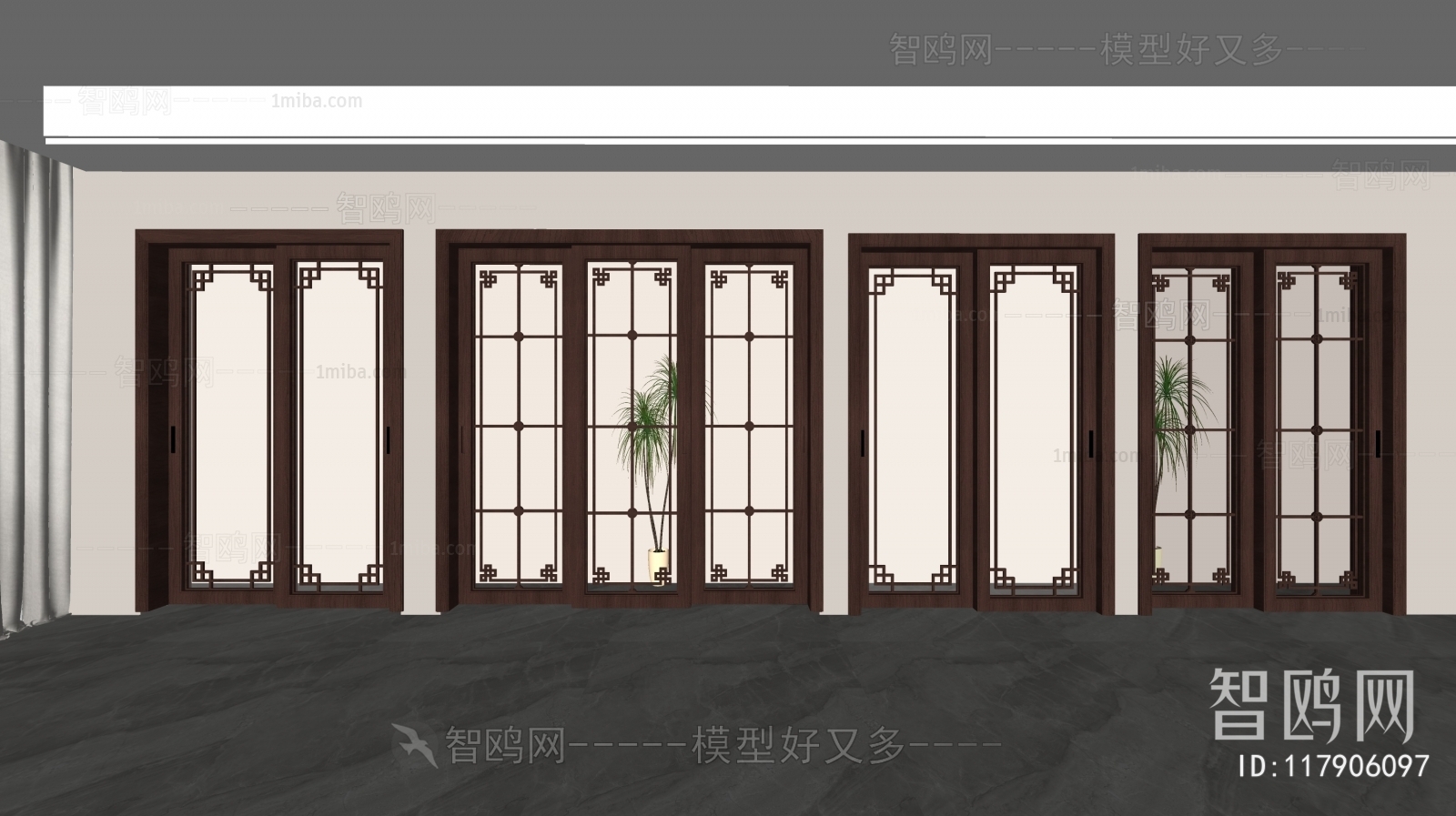 New Chinese Style Sliding Door