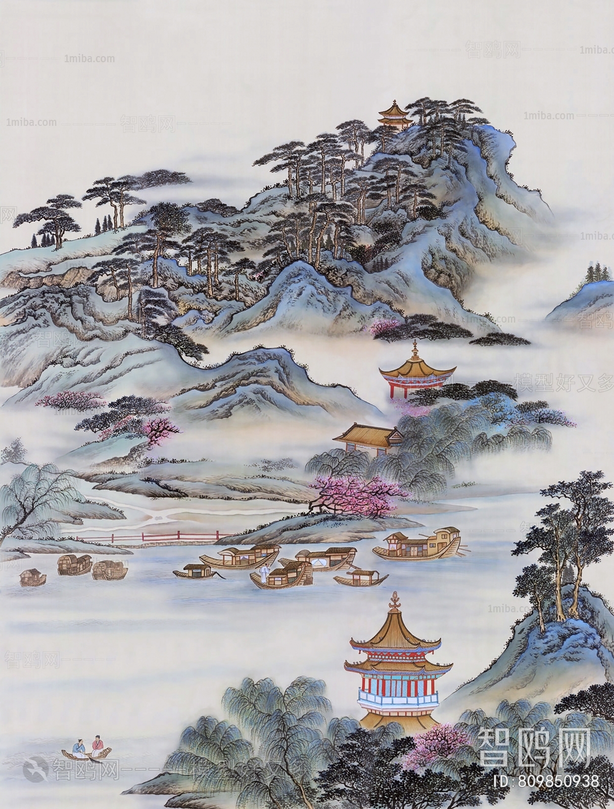 中式山水风景壁纸壁画