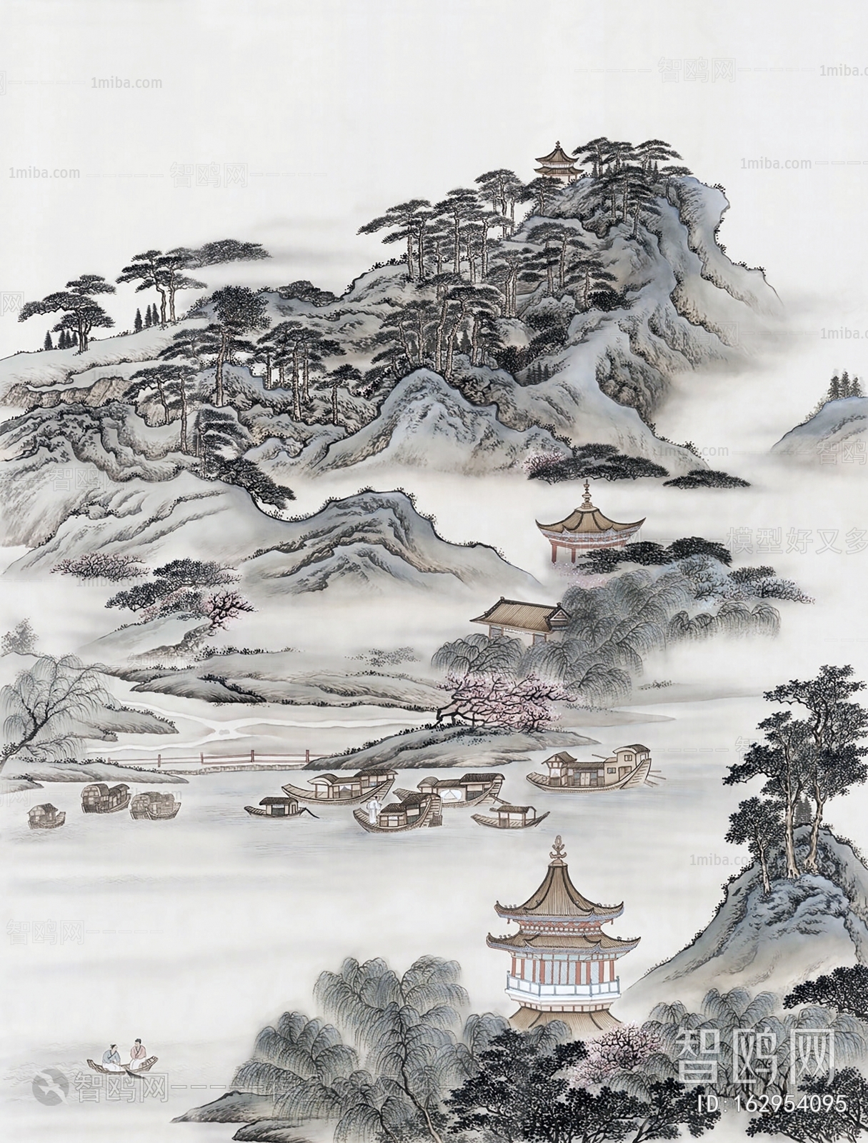 中式山水风景壁纸壁画