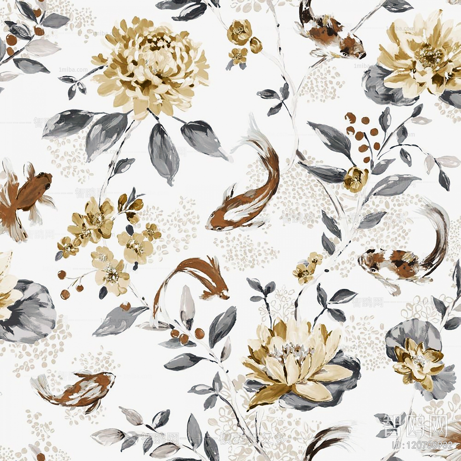 Animal And Plant Pattern Wallpaper