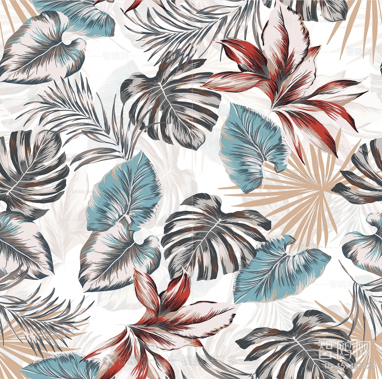 Animal And Plant Pattern Wallpaper