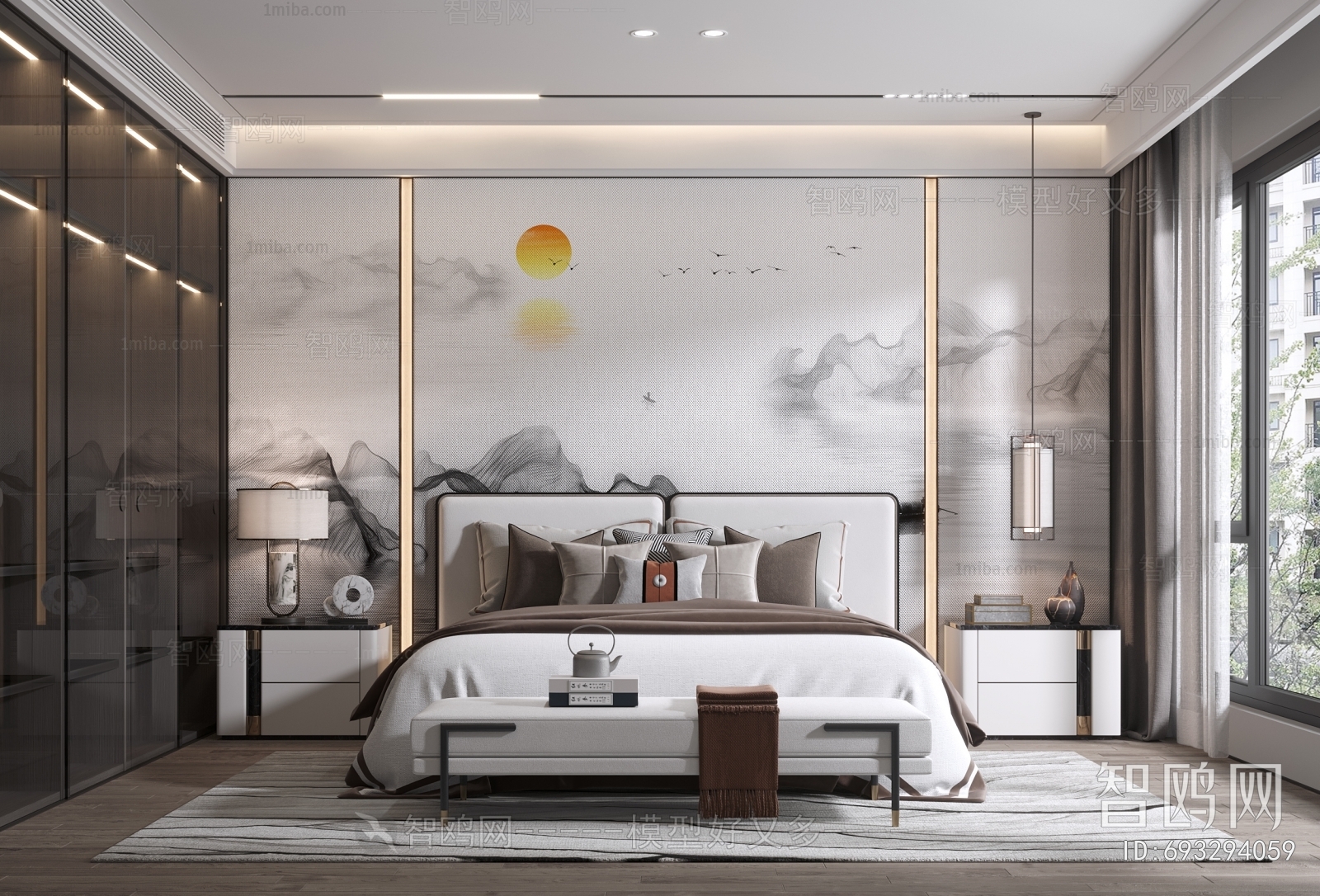 New Chinese Style Bedroom