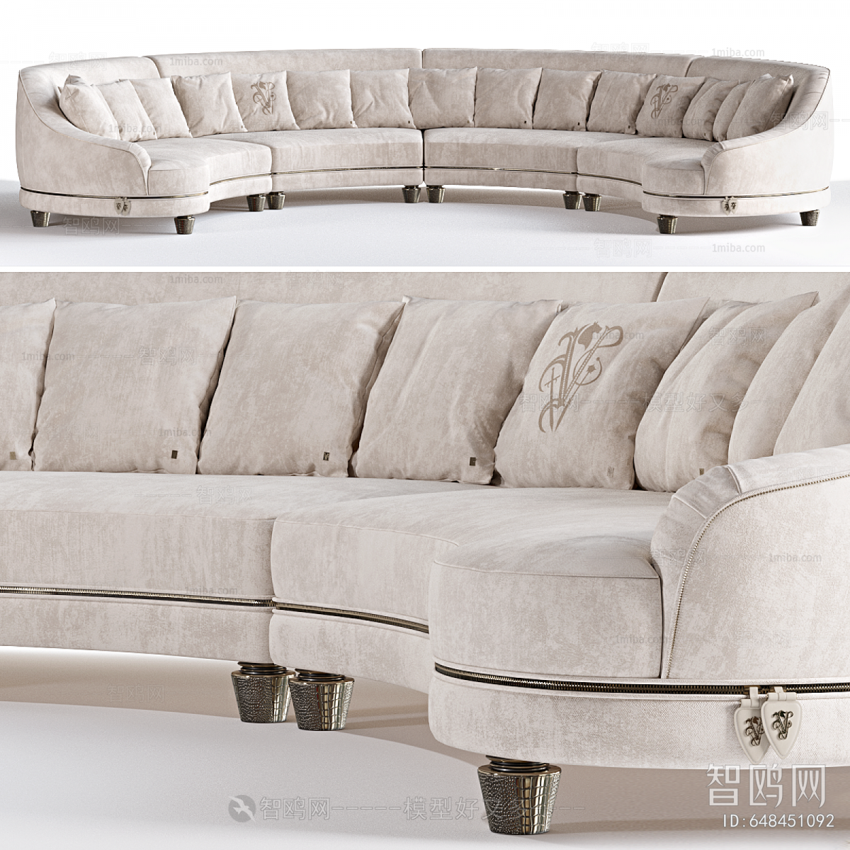 Simple European Style Curved Sofa