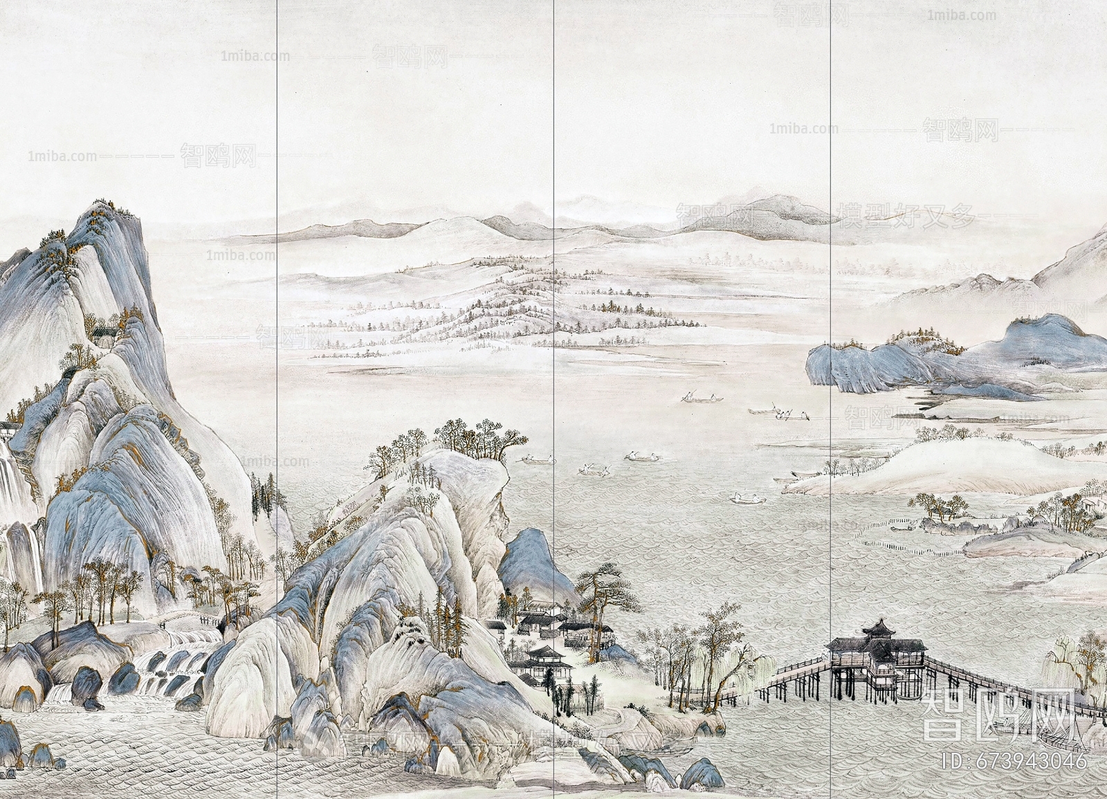 中式新中式壁纸壁画