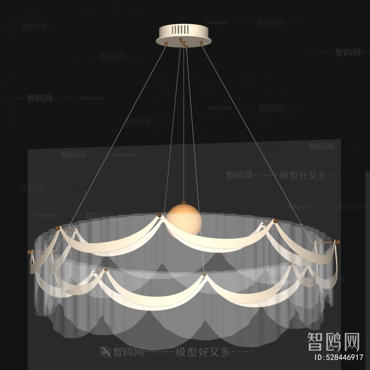 现代轻奢吊灯3D模型下载