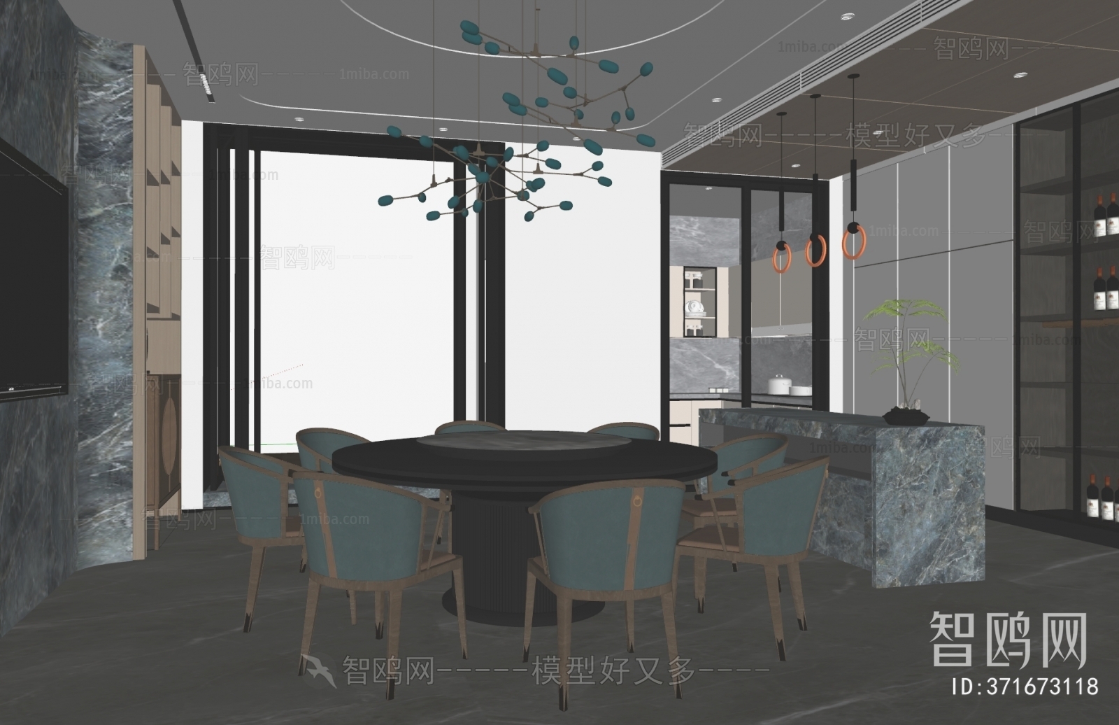 New Chinese Style Dining Room