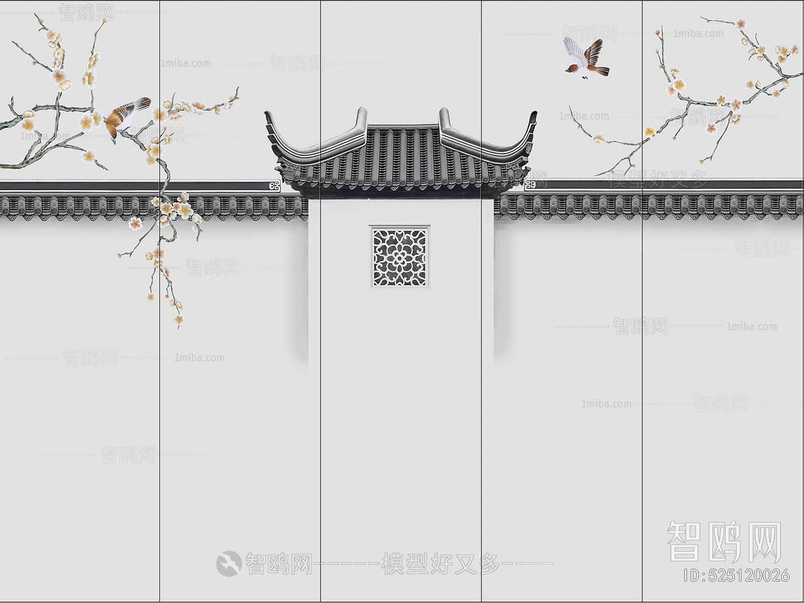 中式新中式壁纸壁画