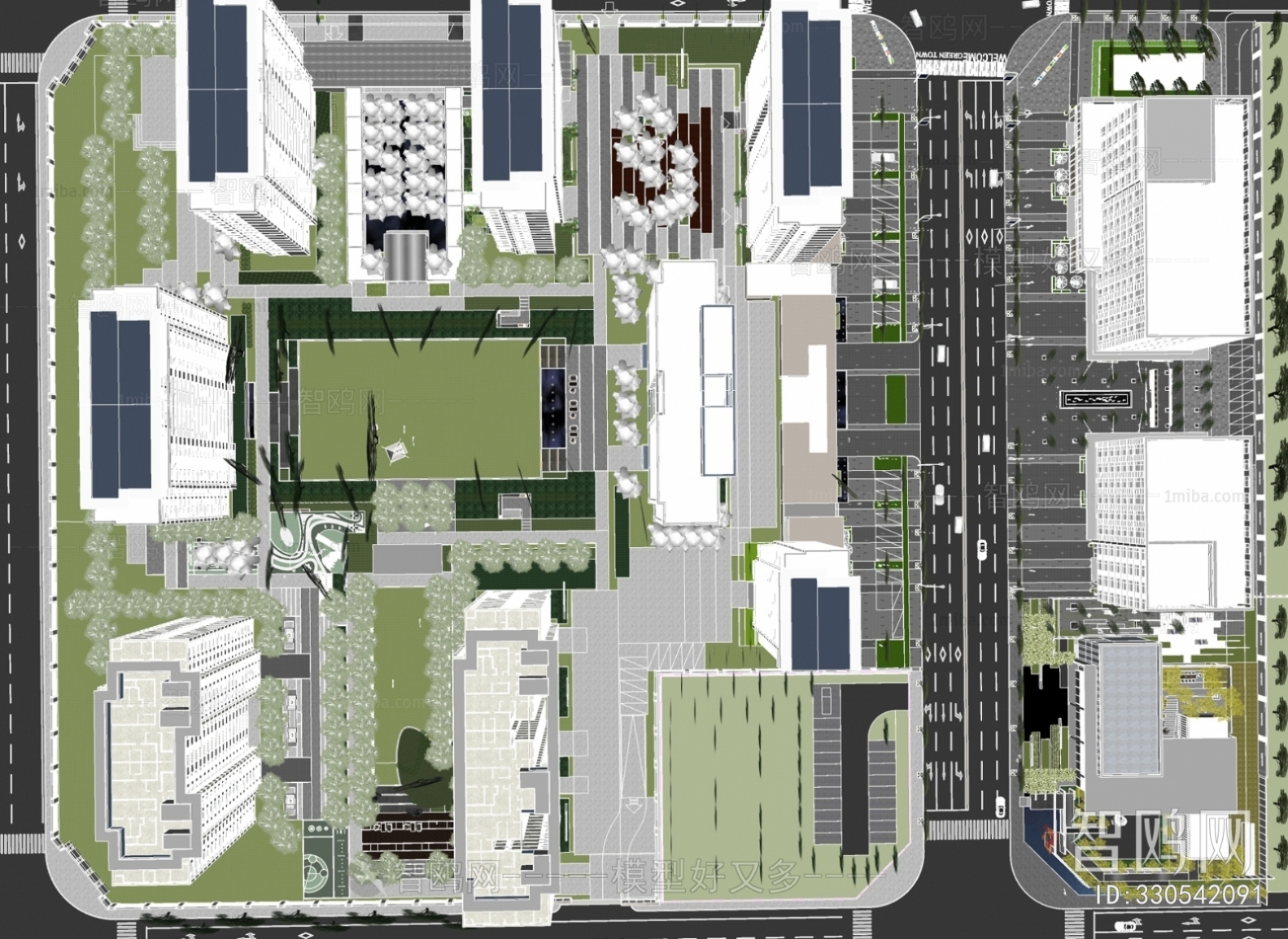 Modern Architectural Bird's-eye View Planning