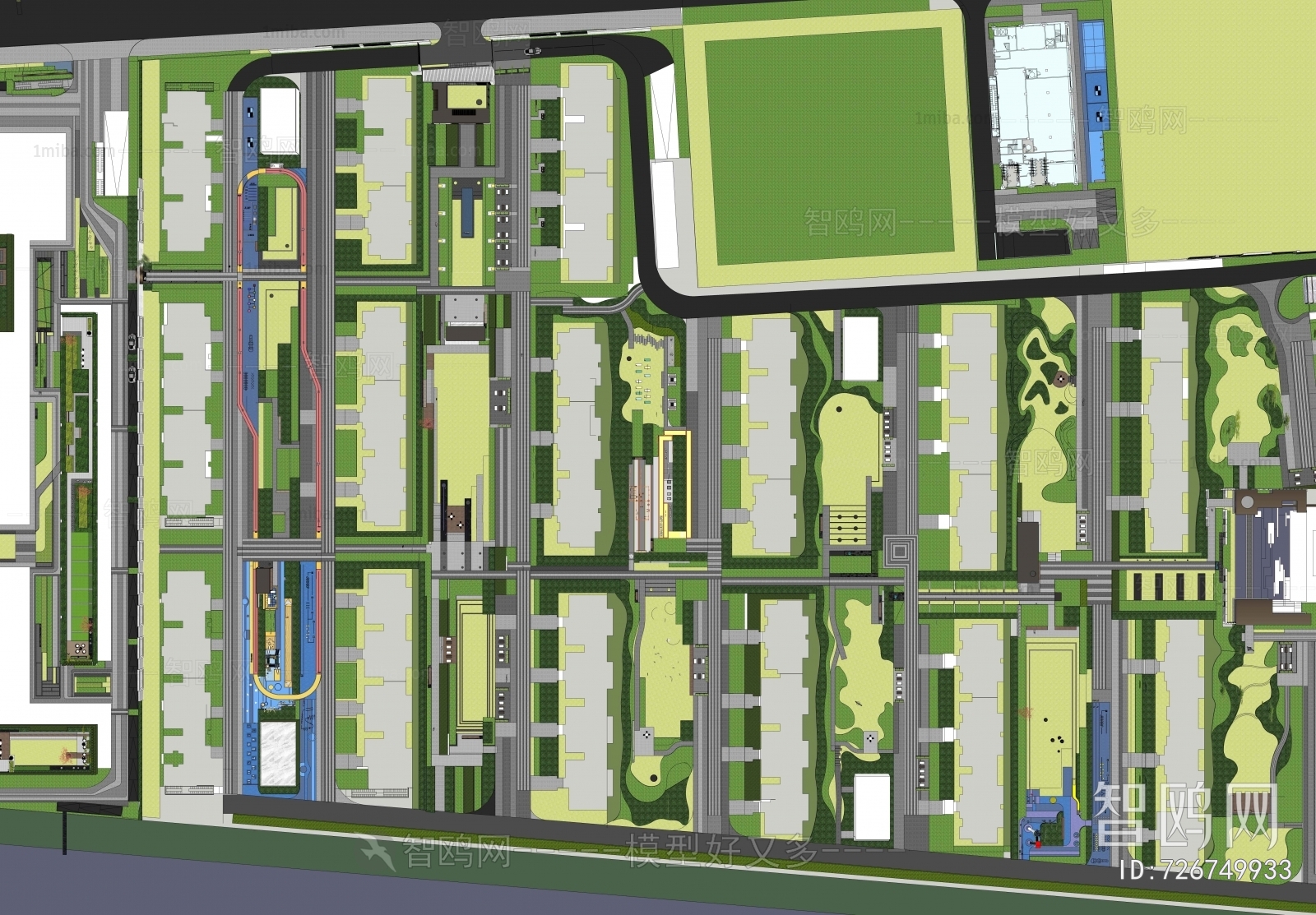 Modern Architectural Bird's-eye View Planning