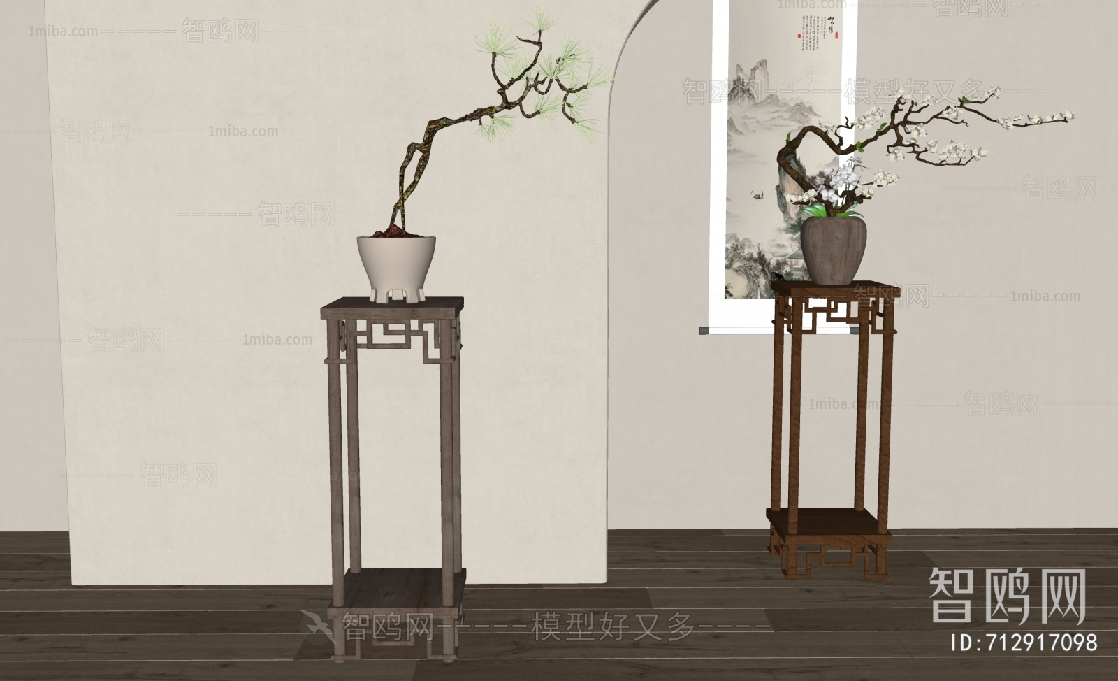 New Chinese Style Flower Shelf