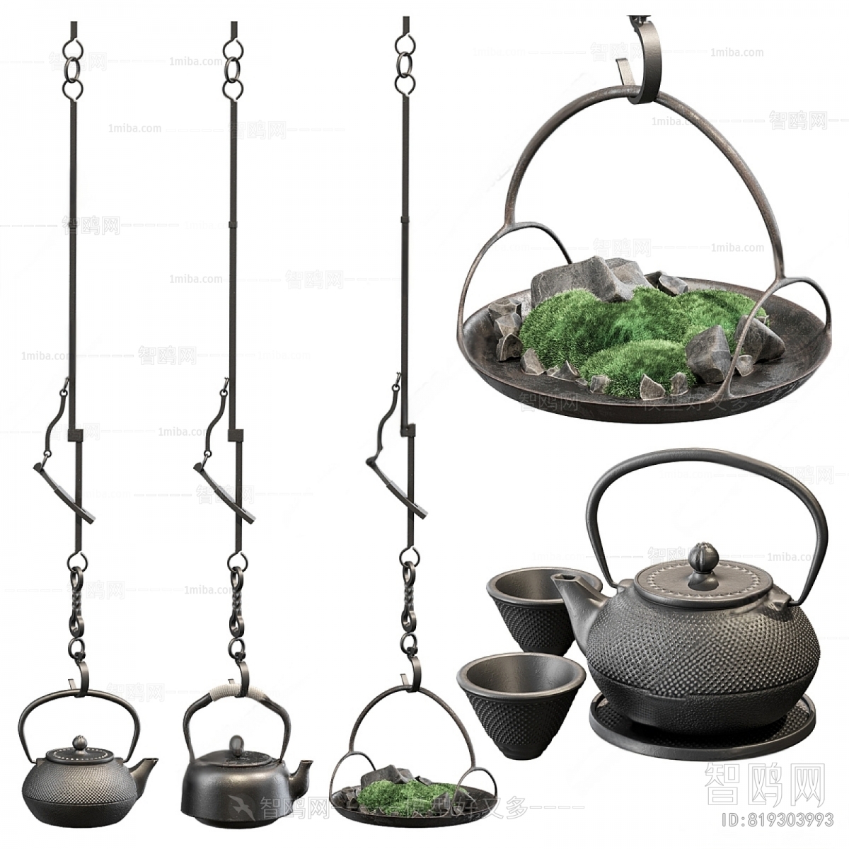 新中式悬挂式茶壶组合