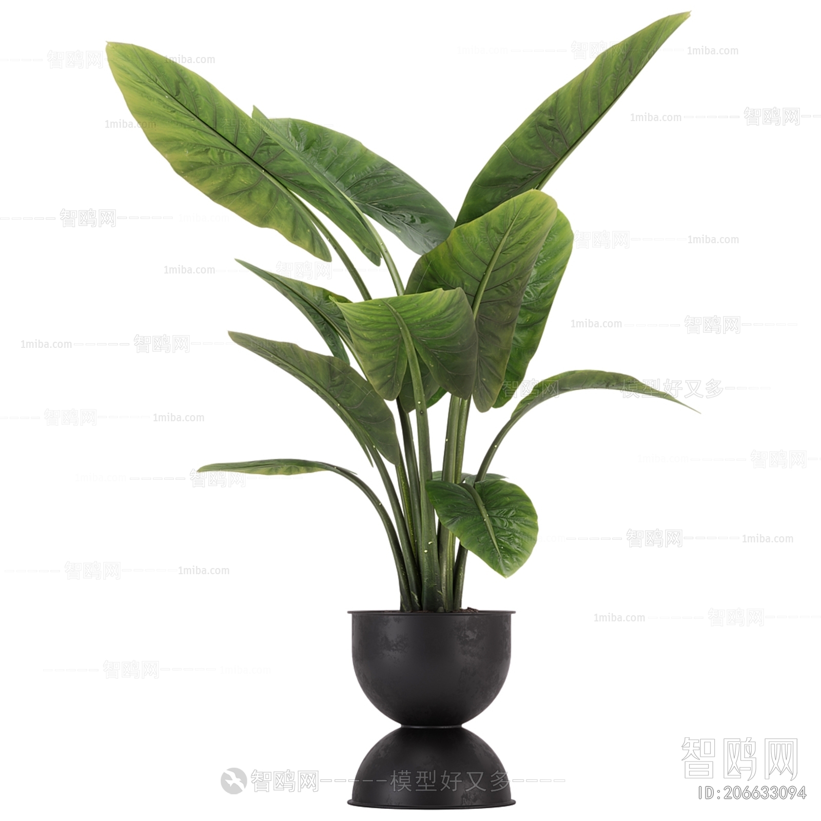 Modern Potted Green Plant