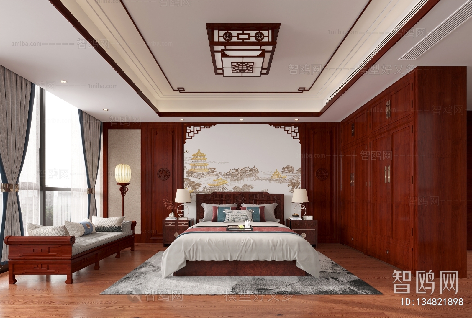 中式红木卧室