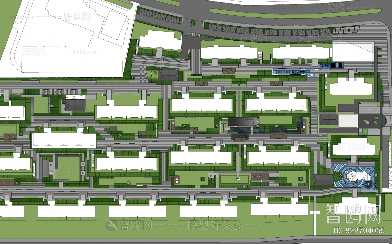 Modern Architectural Bird's-eye View Planning