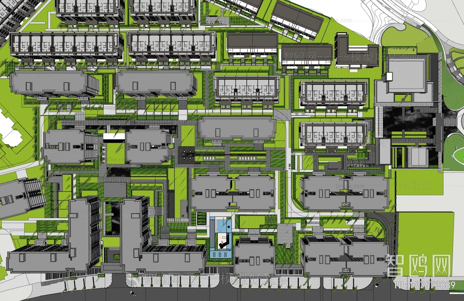 Modern Architectural Bird's-eye View Planning