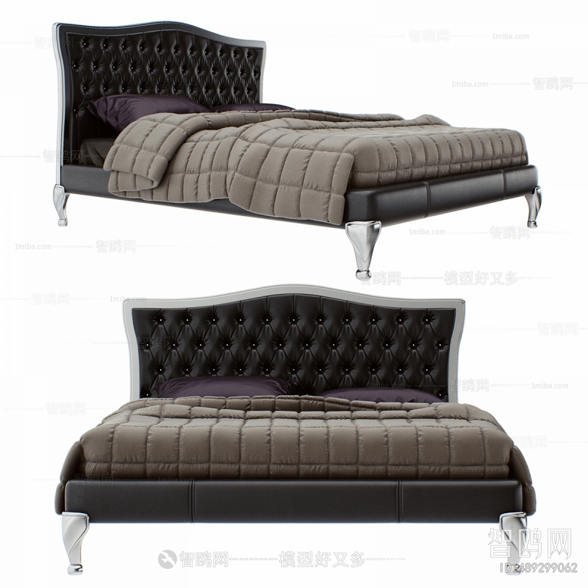 Simple European Style Double Bed