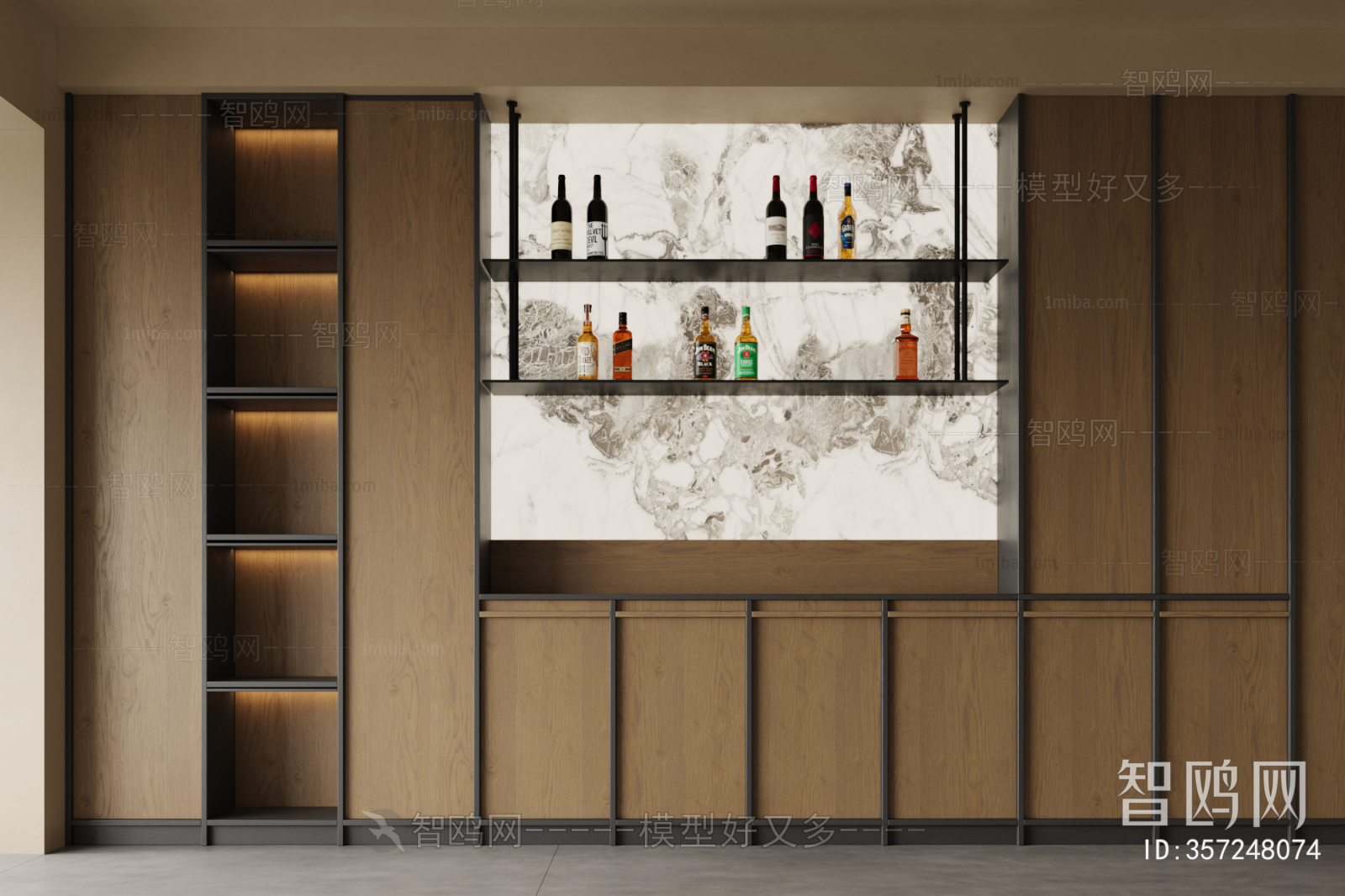 Wabi-sabi Style Wine Cabinet