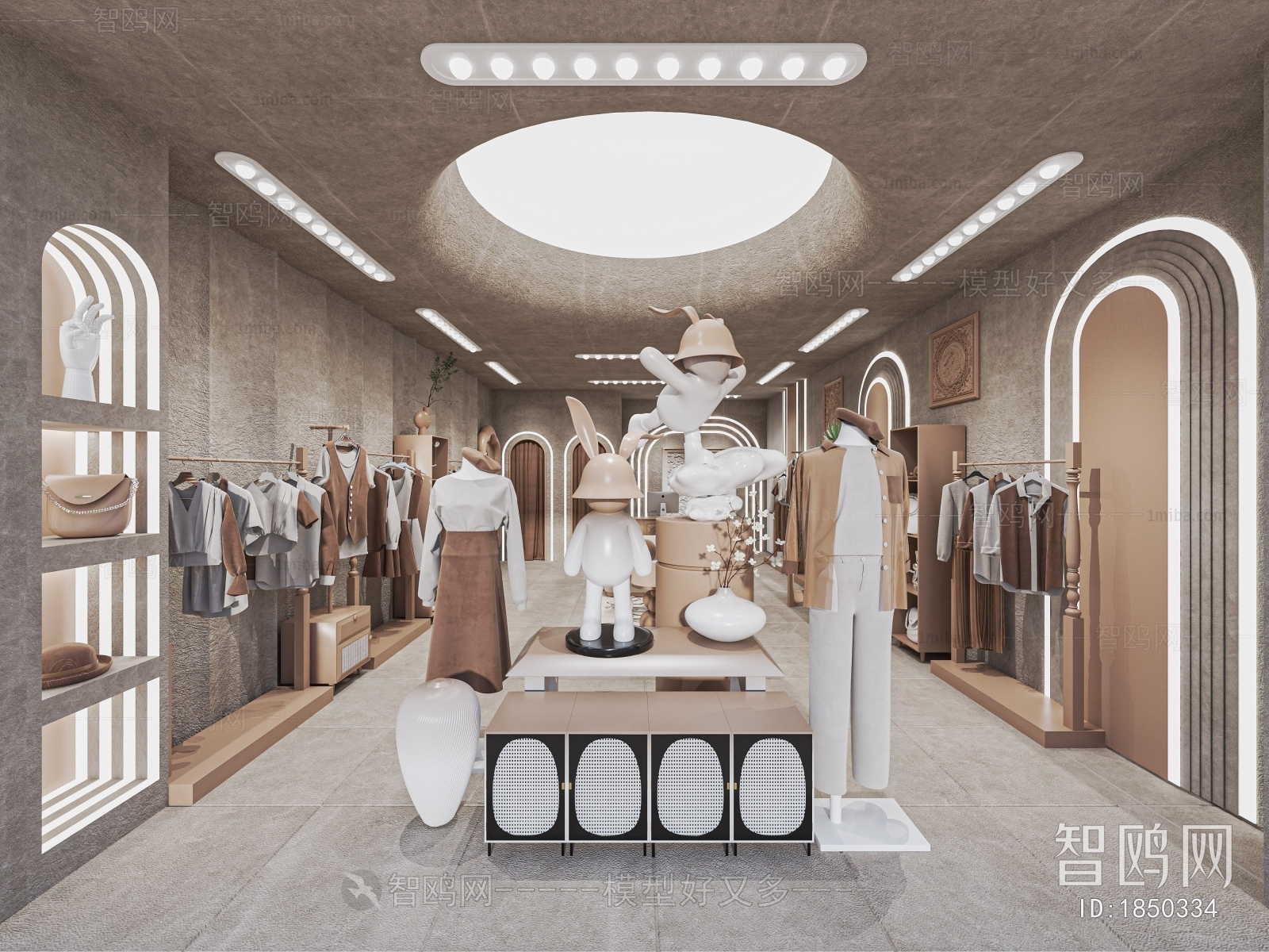现代服装店3D模型下载