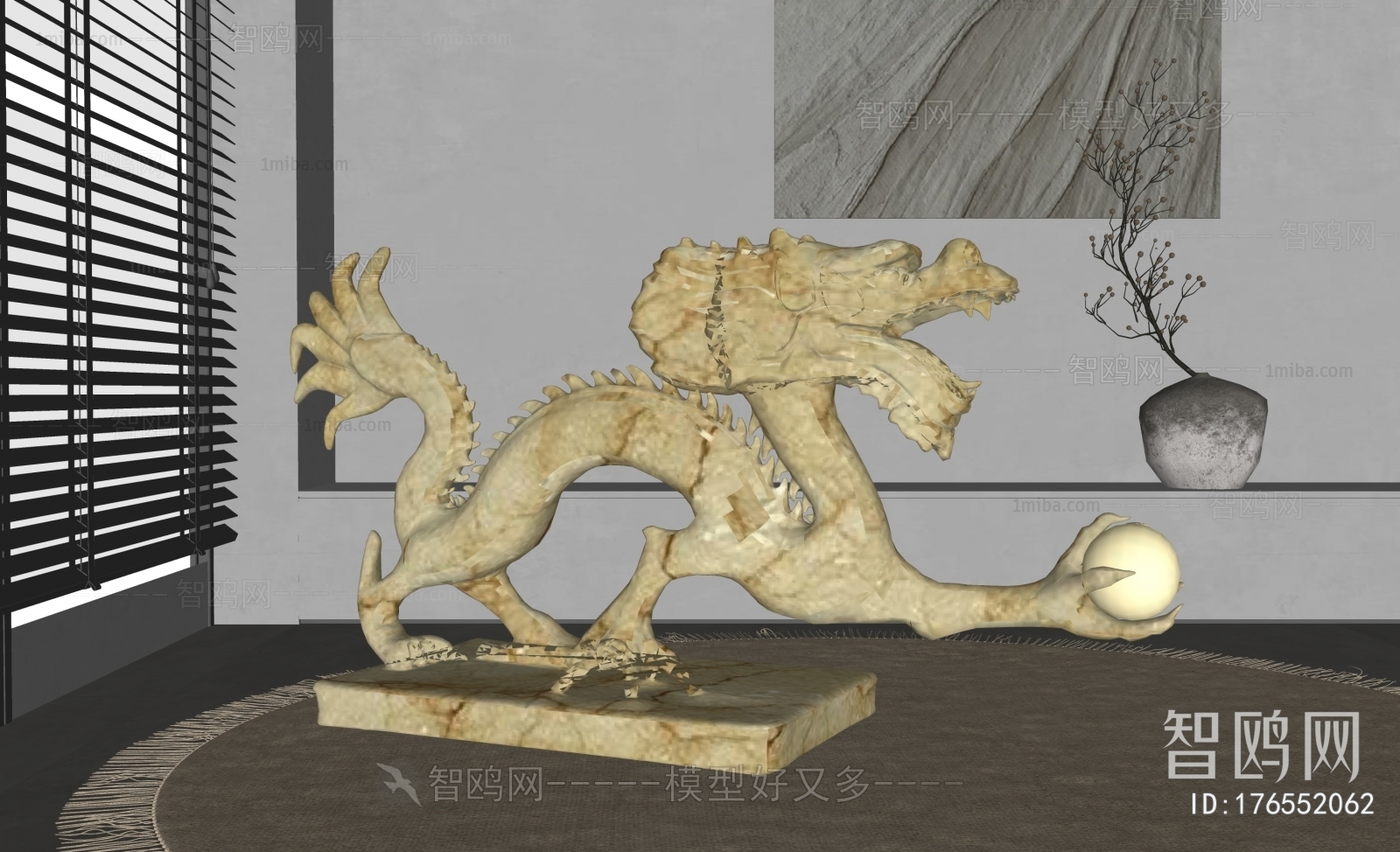 新中式龙雕塑摆件