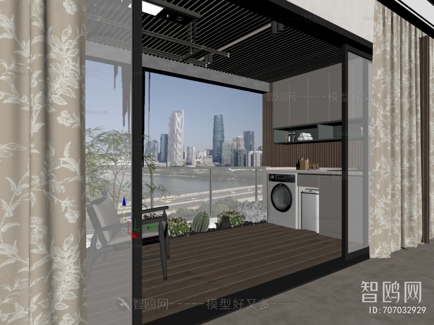 Modern Balcony Laundry Room