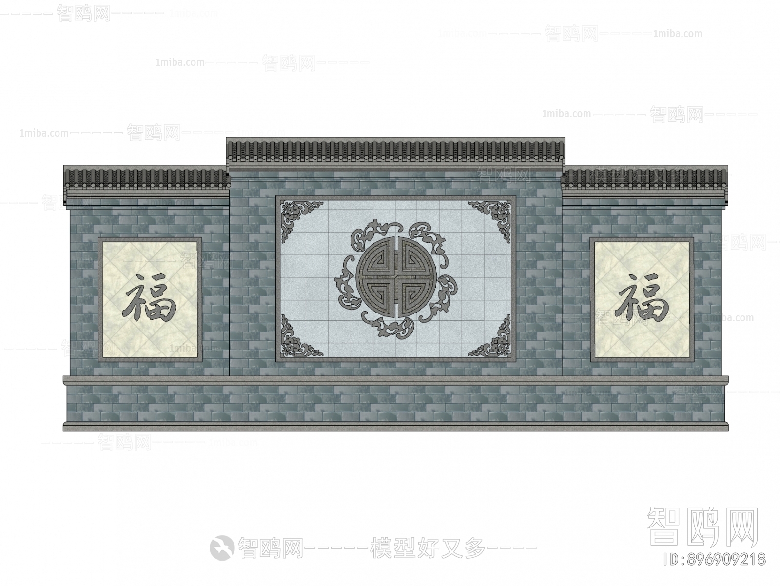 中式雕花景墙 围墙