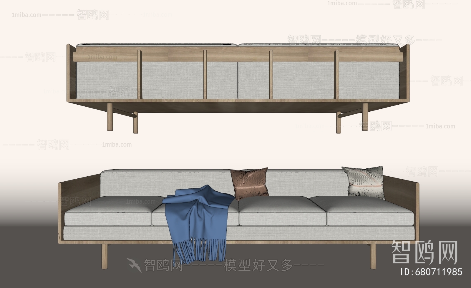 Modern Wabi-sabi Style Multi Person Sofa