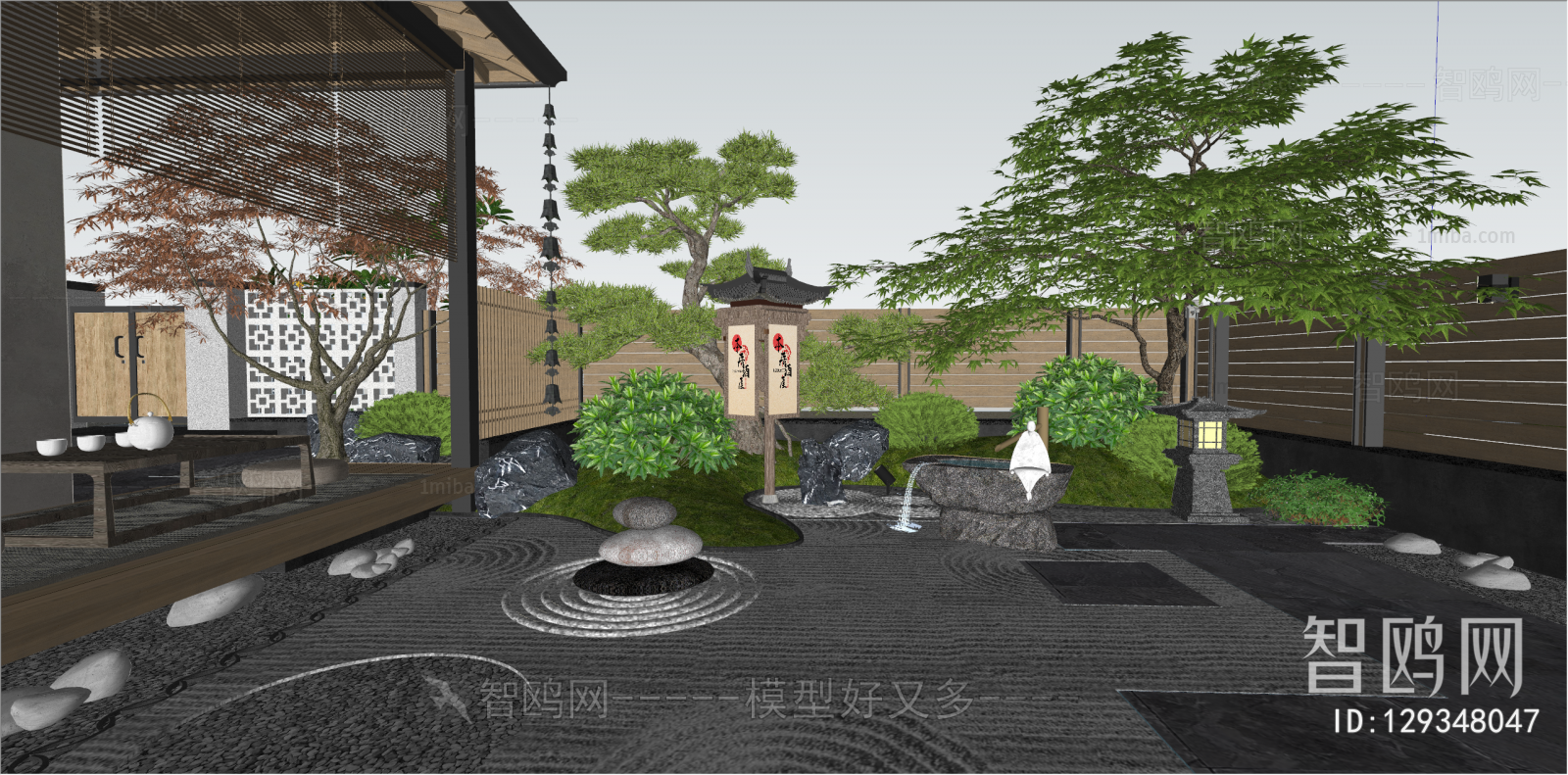 New Chinese Style Japanese Style Courtyard/landscape