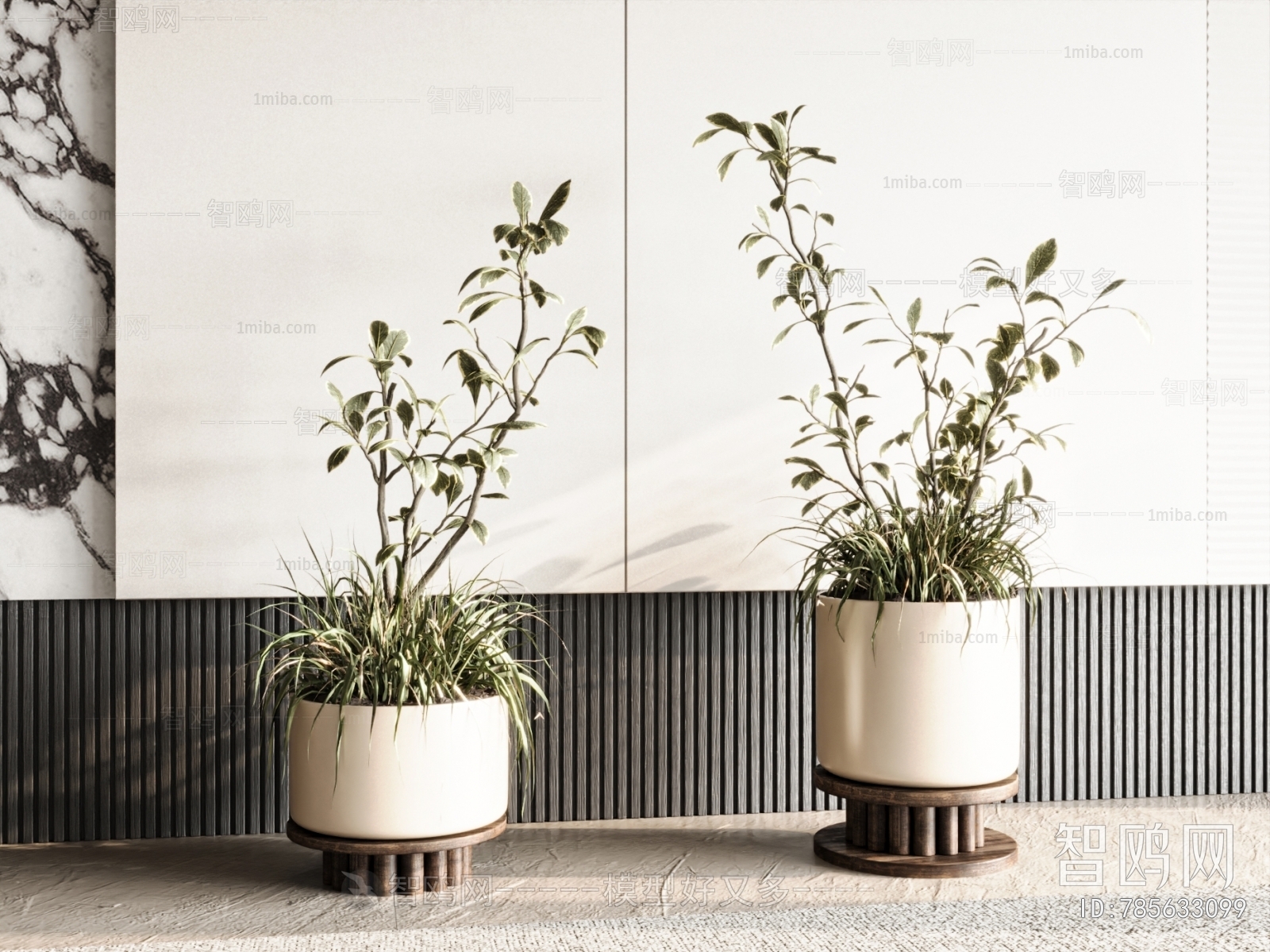 Modern Ground Green Plant Potted Plants