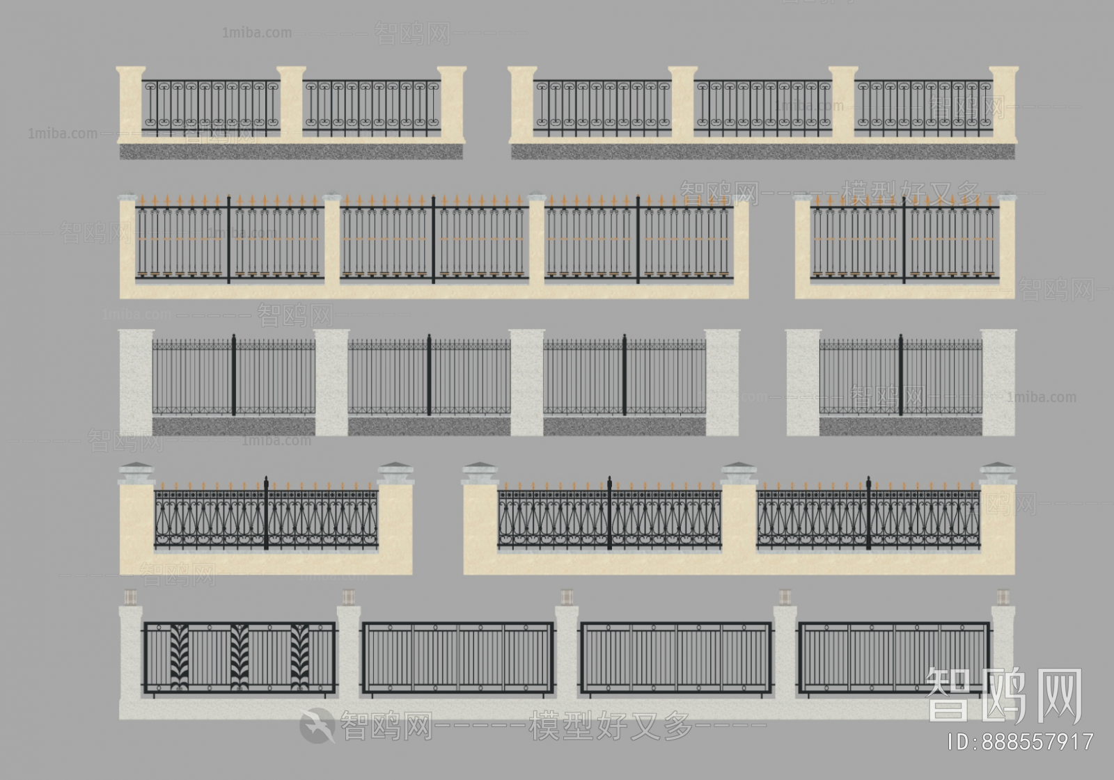 现代居住区铁艺围墙