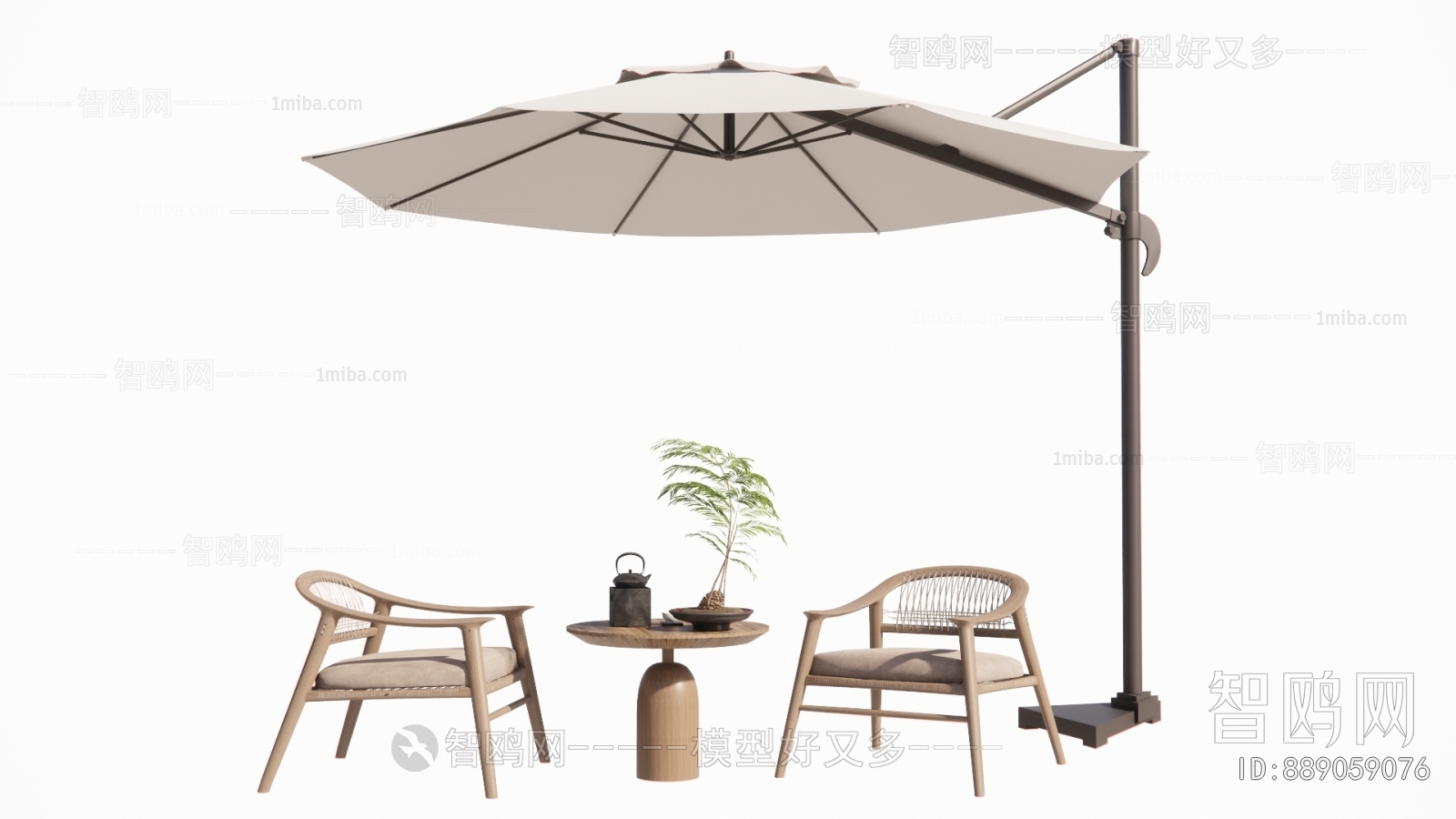 新中式户外椅 遮阳伞