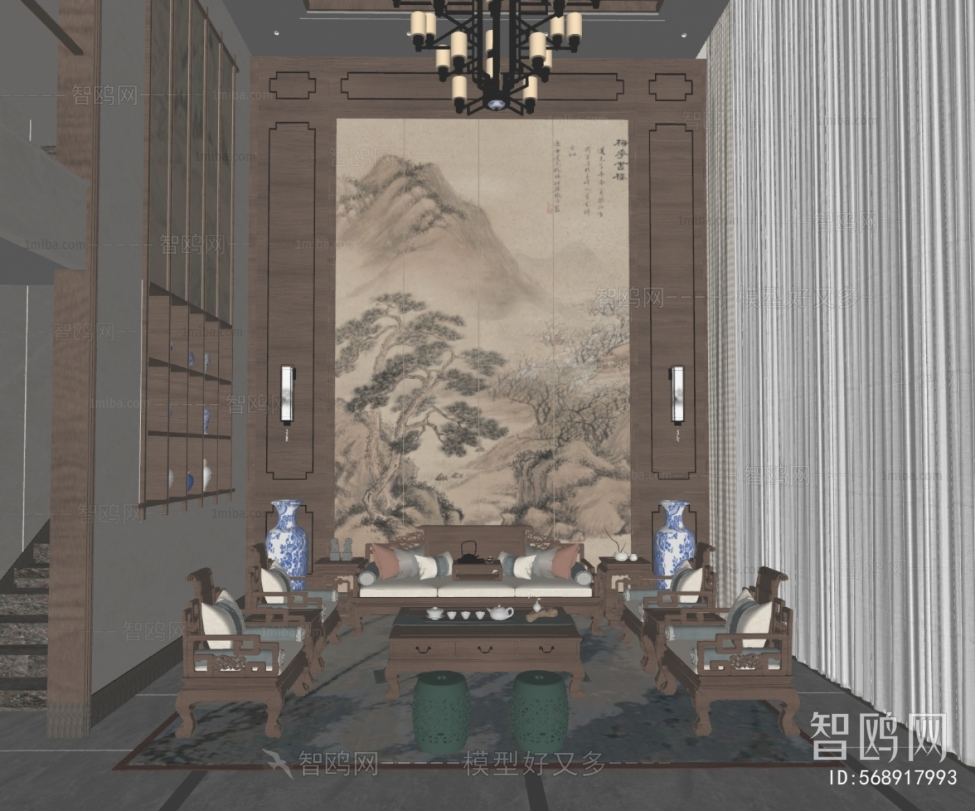 New Chinese Style Chinese Style A Living Room