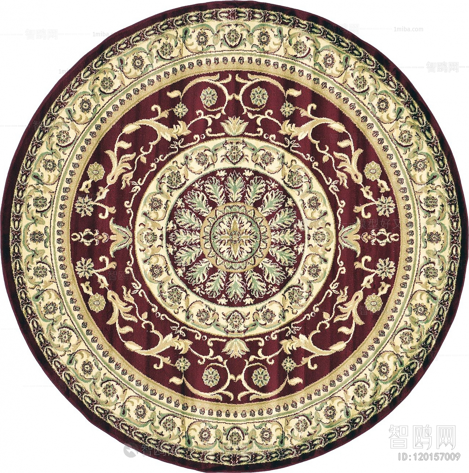 欧式纹理圆形地毯