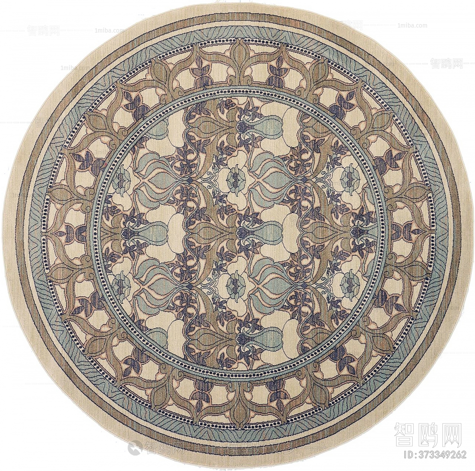 欧式纹理圆形地毯