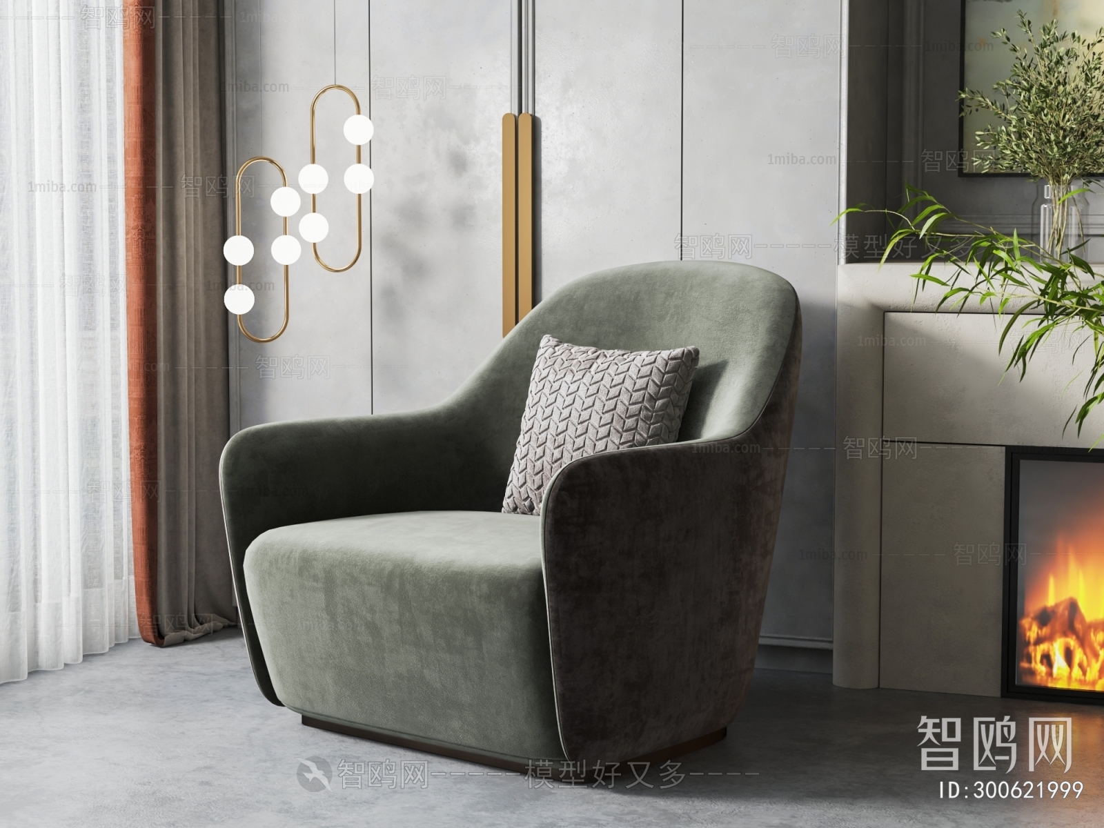 Simple European Style Single Sofa